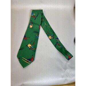 Vintage Gap Mens Necktie Green Skiers ski